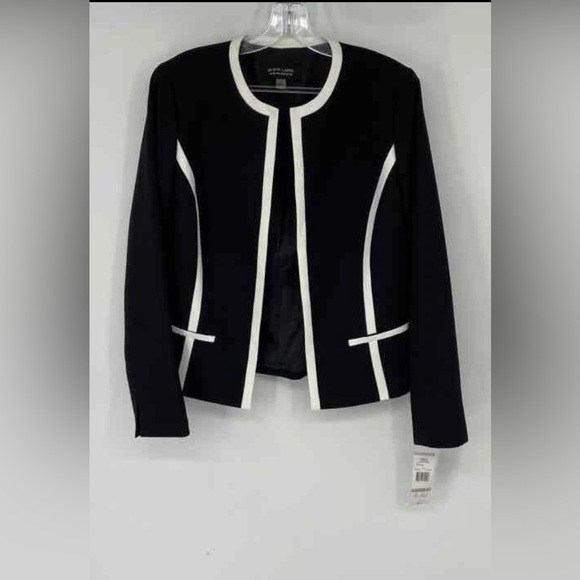 Evan Picone black label black  Blazer with White Accents - Picture 2 of 5